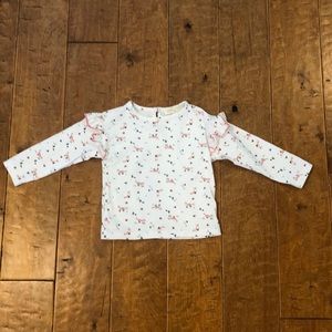 Chelsea and Violet fox white long sleeve shirt. Size 18 months